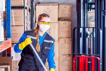 lady cleaning at the store